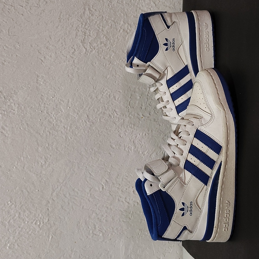 Adidas Originals Men's Forum Mid Sneaker White/ Royal Blue Size men 8 or women 9 - Picture 14 of 14
